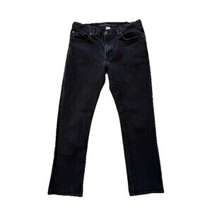 Eddie Bauer Mens Jeans Tag 36x32 (Fit 34x30) Straight Fit Black Denim Stretch